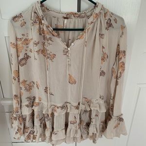 NEW Free People Floral Ruffled Top